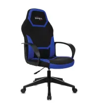 Игровое кресло  "Alpha GM-018", ткань/экокожа, черное/синее, 532638, GM-018_532638
