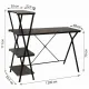 Стол на металлокаркасе BRABIX LOFT CD-004, 1200х535х1110 мм, 3 полки, цвет морёный дуб, 641218. Фото товара с разных ракурсов.