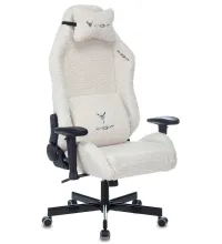 Кресло игровое Knight T1 молочный экомех с подголов. крестов. металл